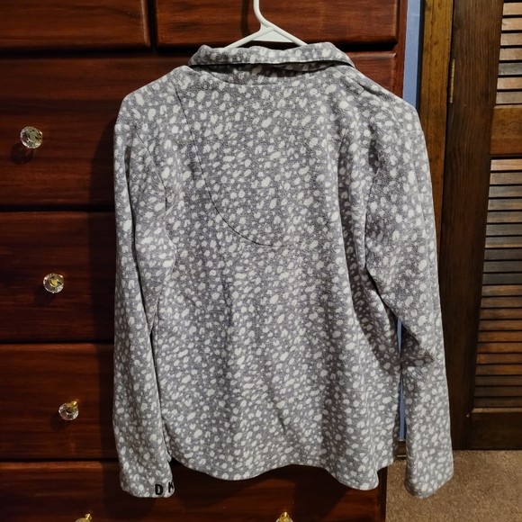 DKNY Pajama Button-Up Long Sleeve Top Grey White Women's Size X-Small XS Shirt - Picture 9 of 9